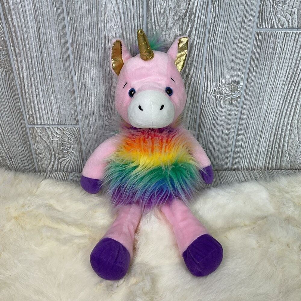 Ganz Rainbow Pink Stuffed Plush Animal Unicorn Doll